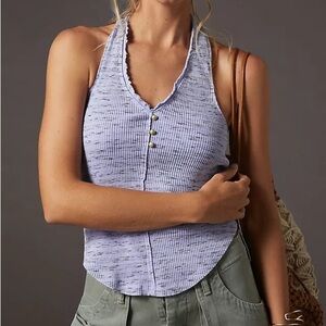 Anthropologie Pilcro Henley Halter Top Large